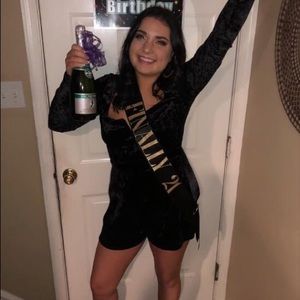 Black Velvet Romper